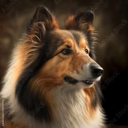 Beautiful sheltie dog portrait