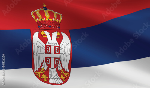 Serbia flag background.Waving Serbian flag vector