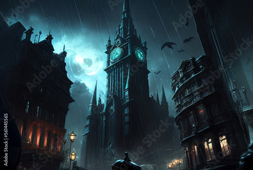 Criminals Rainy Dark Batman Gotham City Digital Art Image