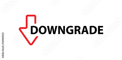 downgrade sign on white background