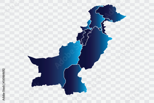 Pakistan Map indigo Color on White Background quality files png