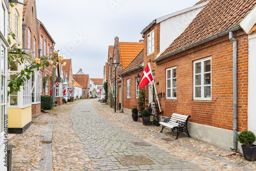 Cityscape of picturesque hanseatic village Tonder in Southern Denmark