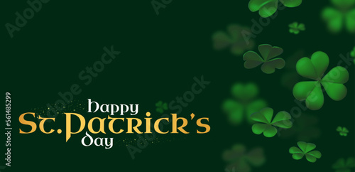Happy St.Patrick's Day background with shamrock clower leaf. Luck and suxess.