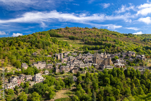 UNESCO village of Conques-en-Rouergue in Aveyron department, France