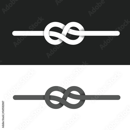 String knot line tied into figure