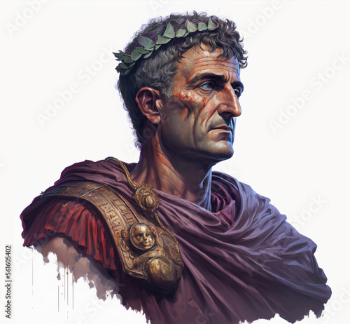 A painting of Roman Gaius Julius Caesar