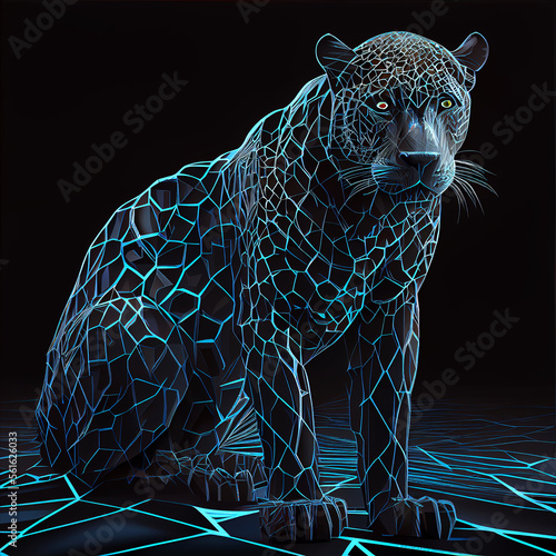 Geometric panther pattern generative ai