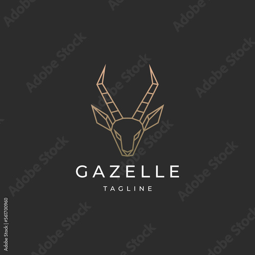Luxury gazelle head logo design template