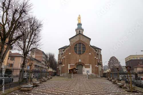 TORTONA, ITALY, DECEMBER 28, 2022 - View of the Sanctuary of Madonna della Guardia in Tortona, Alessandria province, Piedmont, Italy