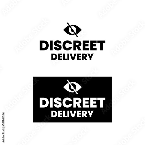 Discreet delivery packaging shopping products sensitive icon label sign design vector