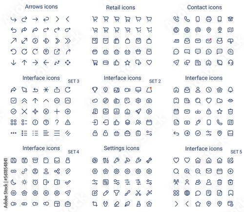 Simple small line icons set. Rounded mini vector icons. Pixel perfect. Editable stroke.