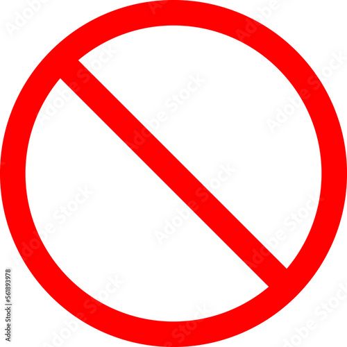 Sign forbidden. Icon symbol ban. Red circle sign stop entry ang slash line isolated on transparent background. Mark prohibited.