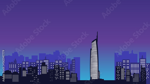 Almas City Tower vector background with many buildings inside