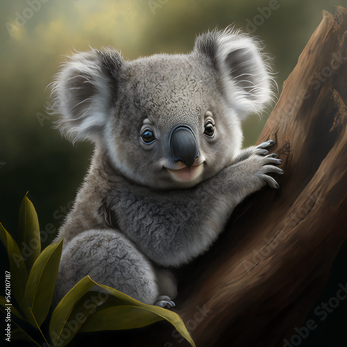 koala bear cub in tree