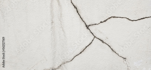 Concrete that cracks buildings or walls leading to obvious crevices.This can cause wear and tear and cause concern or trouble for the user. Cracked wall of a house or building 