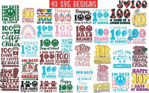 100 Days of School SVG Cut Files Bundle -100 Days of School SVG, Vector Design, 100 Days of School Vector SVG File, 100 Days of School Shirt SVG, 100 Days of School mug SVG