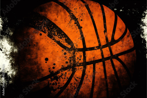 Orange and Black Grunge Basketball Background