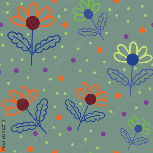 Seamless pattern with flowers. Vector file for designs.
