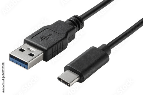 USB cable plug type-A and type-C