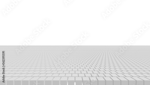 無限の地平線を構成する交互配置の立方体