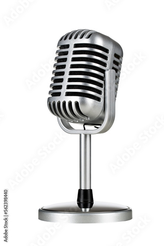 Vintage silver microphone cut out, without background