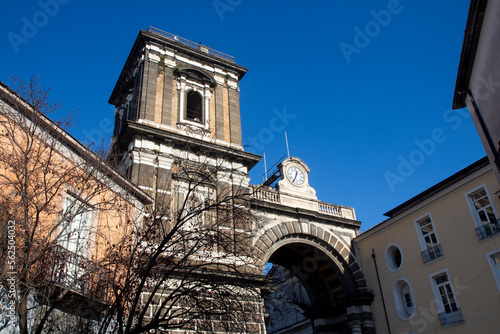 ancient monument gate with tower, called "arco dell'Annunziata" in Aversa