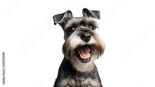 Schnauzer Dog in a invisible background Generative AI