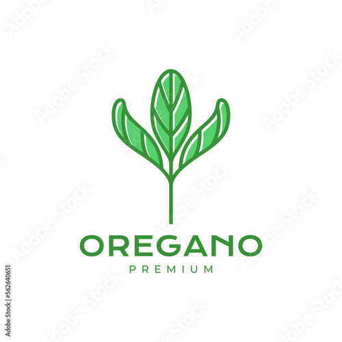 oregano leaves flavor food cooking kitchen herb logo design vector icon illustration template