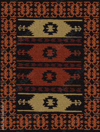 traditional turkish kilim motift print pattern