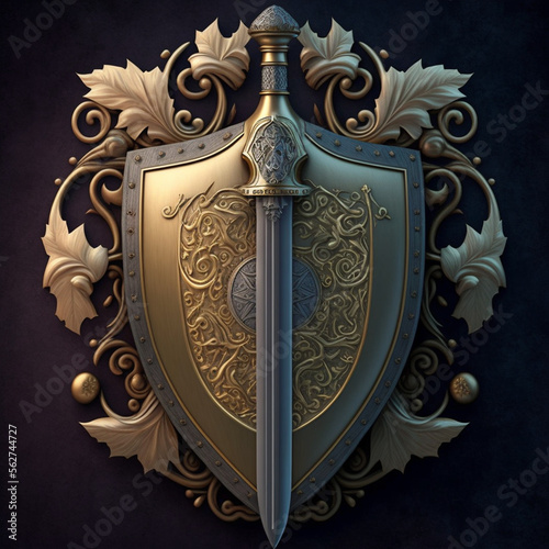 The shield and sword of the Middle Ages
