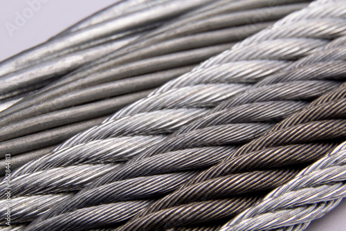 Various types of steel cable