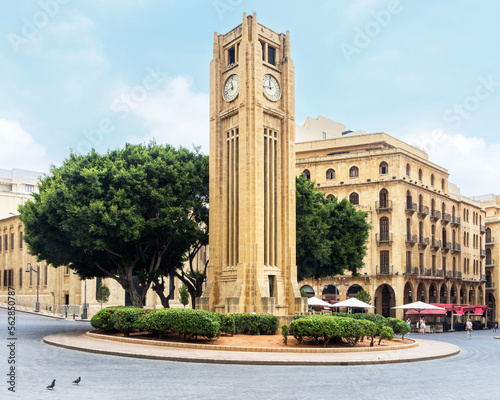 Nejmeh square in downtown Beirut with the iconic clock tower, Beirut, Lebanon