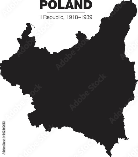 Vector map the Second Republic of Poland (1918-1939) 