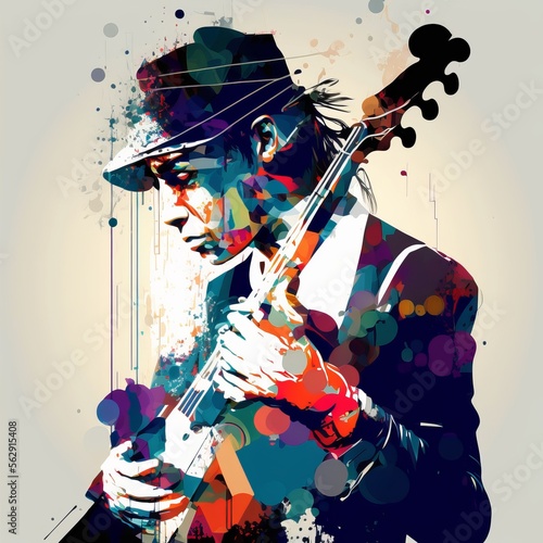 Jazz Musician Career: A Colorful Abstract Vector Art Illustration of a Career in Music (generative AI)