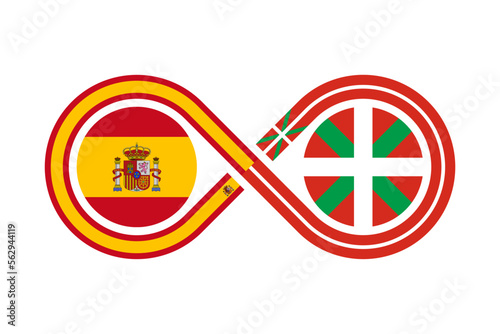 unity concept. spanish and basque language translation icon. vector illustration isolated on white background