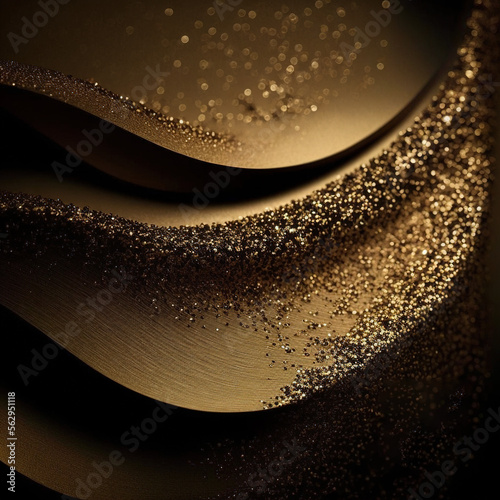 dark abstract golden foil yellow background, imitating 3D, generative AI 