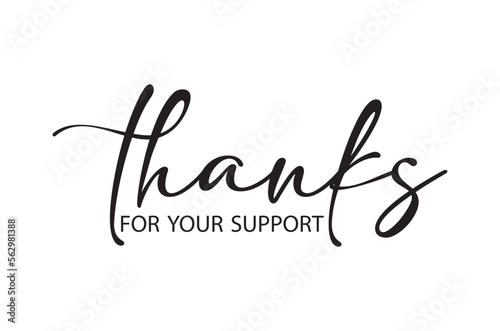 Thanks for your support handwritten vector lettering