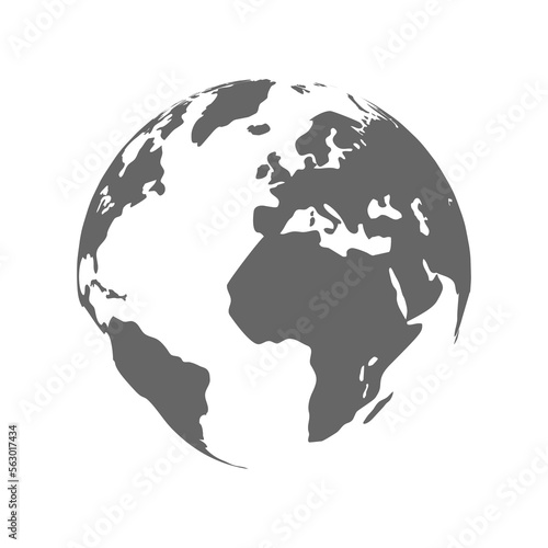 Earth icons isolated on white background. Vector world map illustration