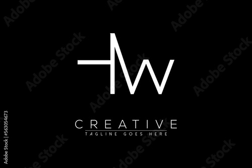 Initial hw, wh, h, w minimal monogram vector logo for business restaurant spa beauty saloon technology 