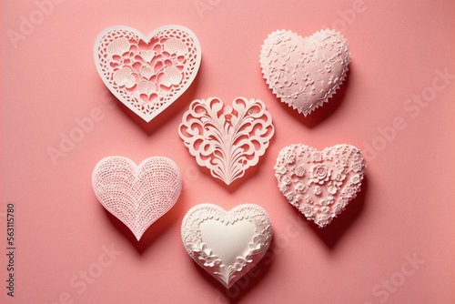 Lacey Pink Valentine's Day Hearts