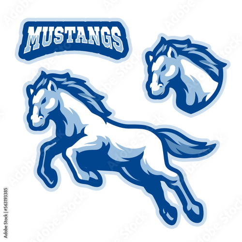 Mustangs Horse Animal Logo Design