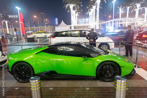 Dubai, United Arab Emirates - December 23, 2017: Lamborghini Huracan sport car
