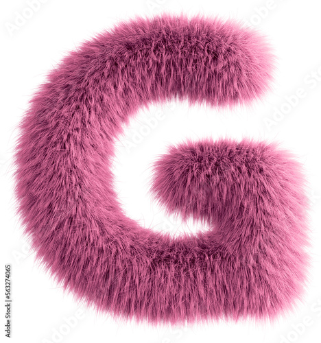 Pink 3D Fluffy Letter G