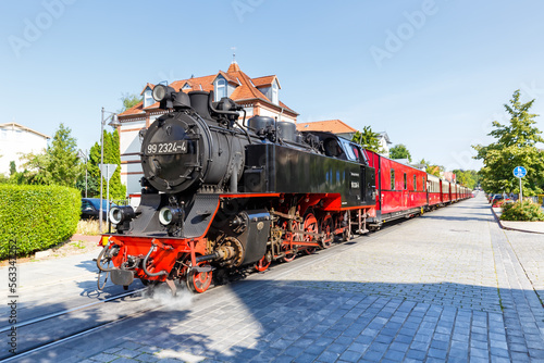 Baederbahn Molli steam train locomotive railway in Bad Doberan, Germany