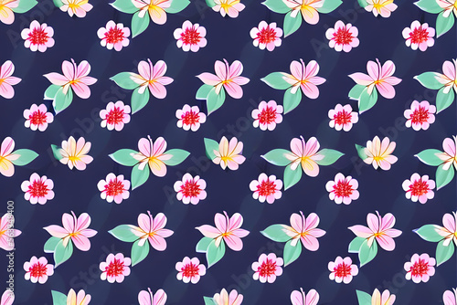 seamless pattern with flowers generative AI 