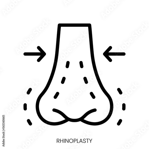 rhinoplasty icon. Line Art Style Design Isolated On White Background