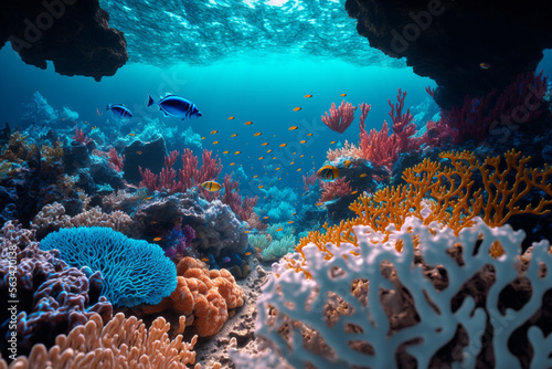 Under the Sea Coral Kingdom Backdrop/Wallpaper