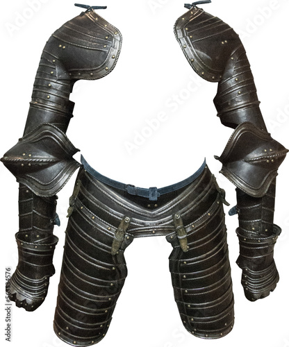 Isolated PNG cutout of a medieval knight armor on a transparent background, ideal for photobashing, matte-painting, concept art