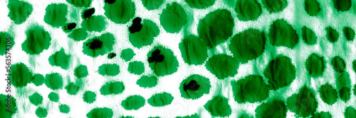 Animal Scarf. Mint Leopard Pattern Watercolor.