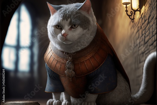 medieval thieft guild cat illustration generative ai
